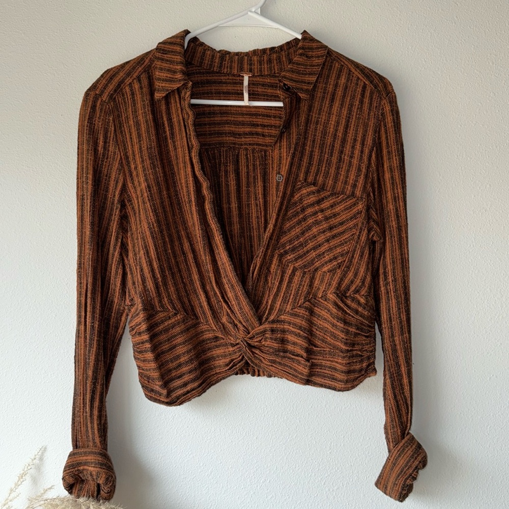 Free People Cropped Button Up